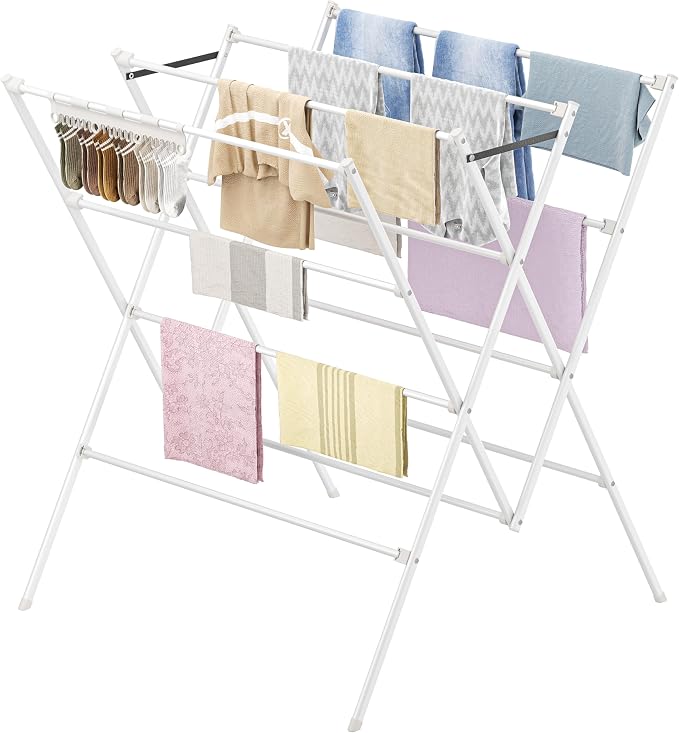 Drying Rack Clothing, 12 Drying Poles by DecorateYourHome