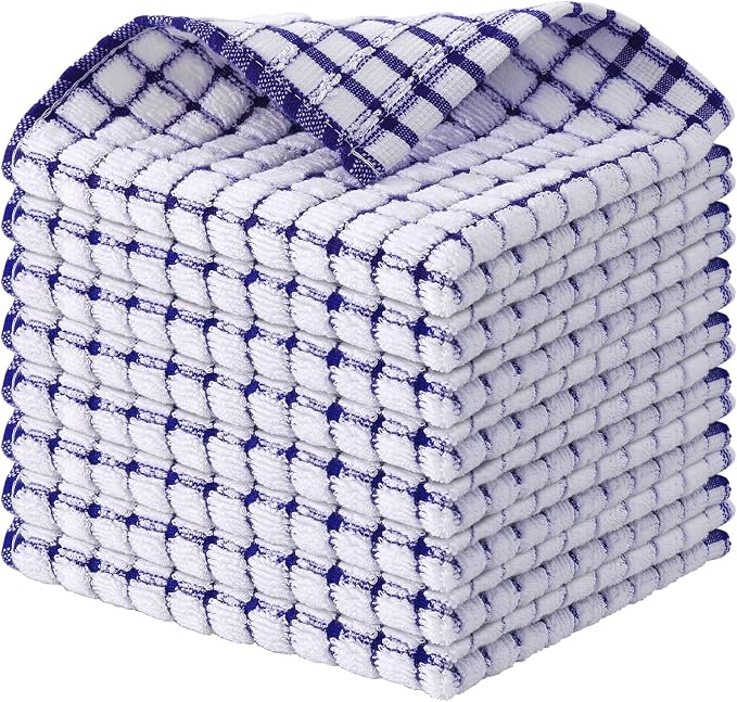 Kitinjoy Cotton 8 Pack Terry Kitchen Dish Cloths by Kitinjoy