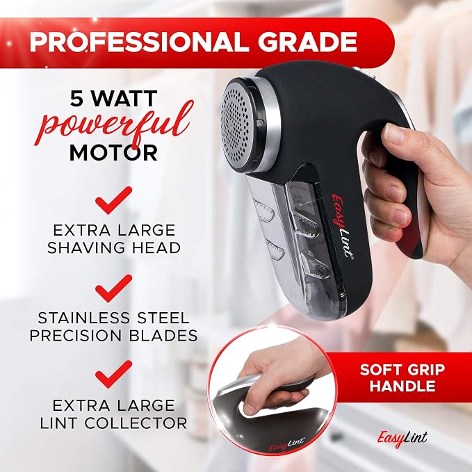 EasyLint Professional Fabric Shaver Lint Remover, Electric Sweater Shaver - Image 4