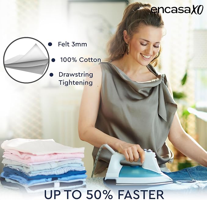 Encasa XO Ironing Board Cover and Pad, Thick Felt 54"x18" - Image 7