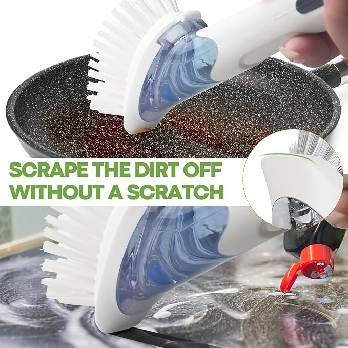RIMAY Soap Dispensing Dish Brush Dish Scrubber - Image 3