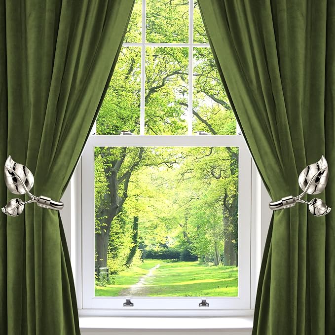 HIKMLK Leaf Shaped Curtain Tieback Holdbacks 2pcs, Handmade Metal Curtain Side - Image 6