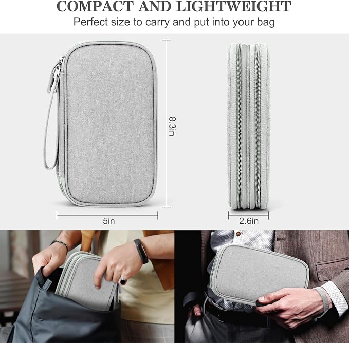 FYY Electronic Organizer, Travel Tech Pouch Bag, Waterproof, Double Layers - Image 2