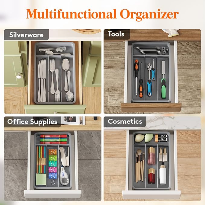 Lifewit Silverware Drawer Organizer Tray, Cutlery Storage - Image 8