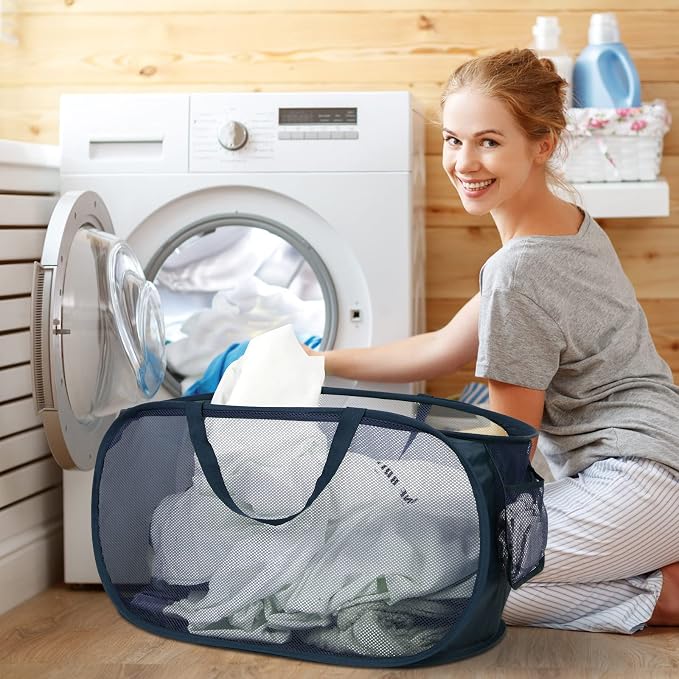 2 Pcs Durable Collapsible Laundry Baskets - Image 2