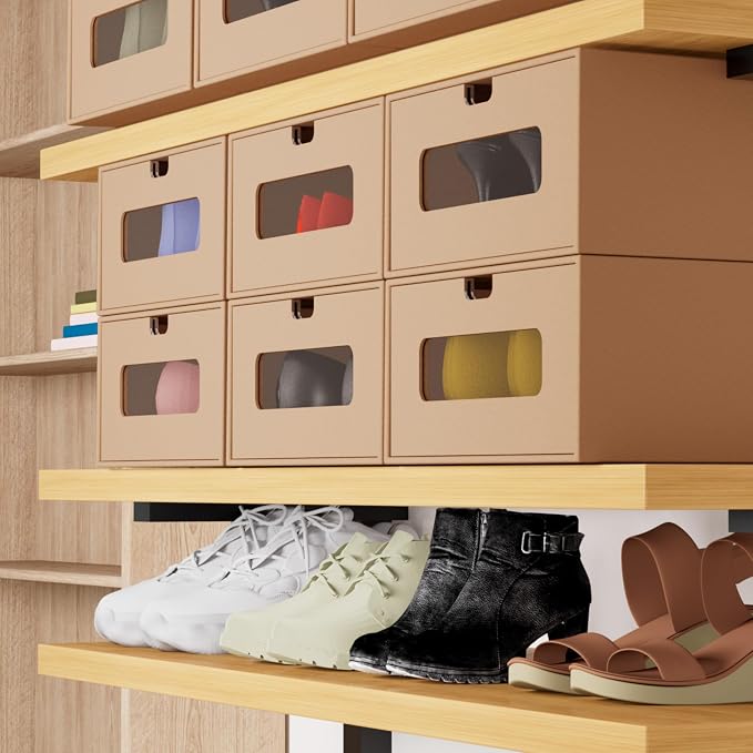 12 Pack Shoe Storage Bins Big Size, Waterproof Storage Boxes, Shoe Containers - Image 7