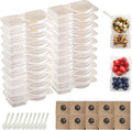 20 Set Reusable 2 Compartment Snack Containers, Portable Food Boxes for Salad Yogurt Cereal Sauce, Portion Control for Refrigeration Travel Outdoor Takeaway