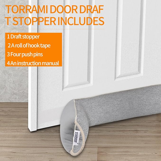 TORRAMI 32" Door Draft Stopper Under Bottom Insulation Noise Air Stopper 2.16LB - Image 7