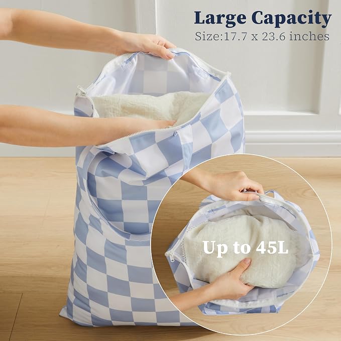 Ohocut Checkered 2 Pcs Large Travel Laundry Bags - Image 6