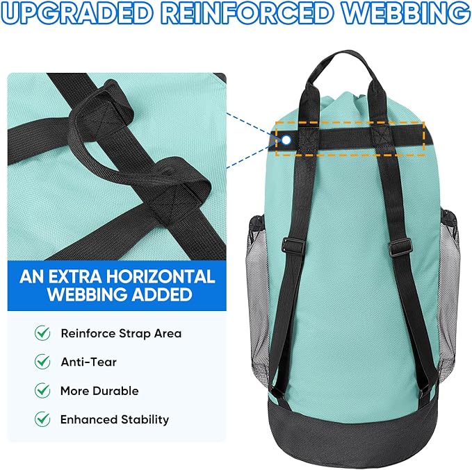 BALEINE 120L Laundry Bag Backpack, 900D Oxford Fabric Large Travel Laundry Bags - Image 4