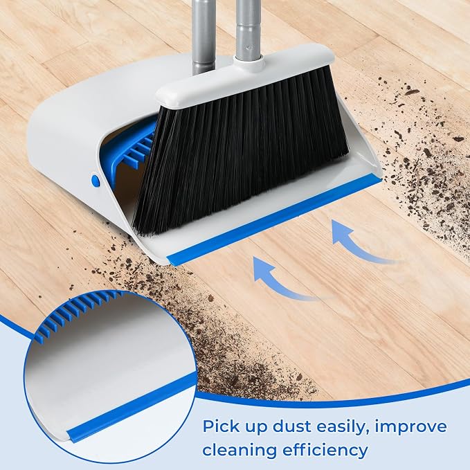Broom and Dustpan Set with Long Handle 52", Standing Broom and Dust Pan Set - Image 5