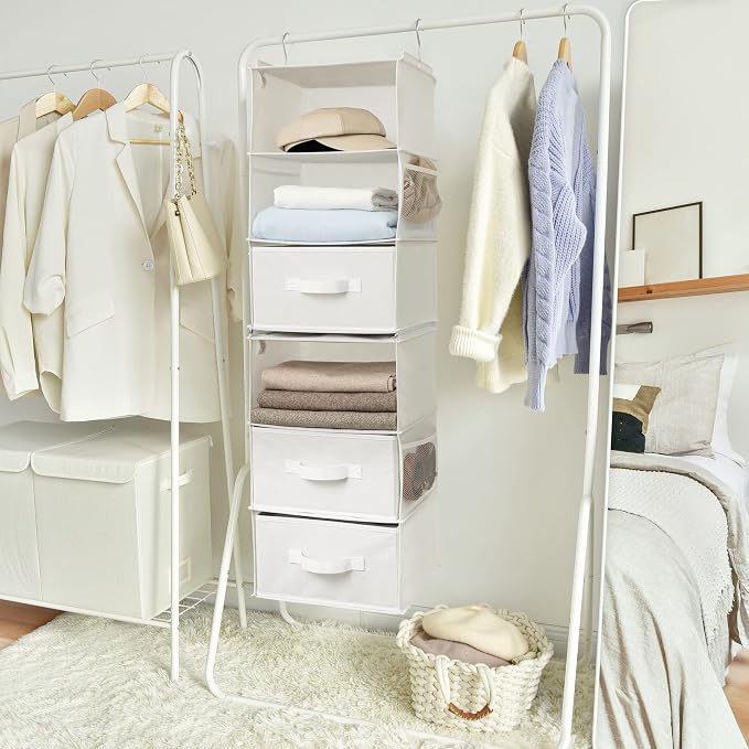 GRANNY SAYS Hanging Closet Organizer, 5 Drawers, 6 Shelves, 4 Pockets | Hanging - Image 7