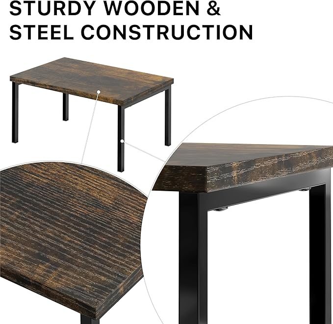 Simple Houseware Expandable Stackable Cabinet and Counter Shelf Organizer with Wooden Surface, 7.6'' D x 11.75'' W x 6.1'' H, Rustic Brown