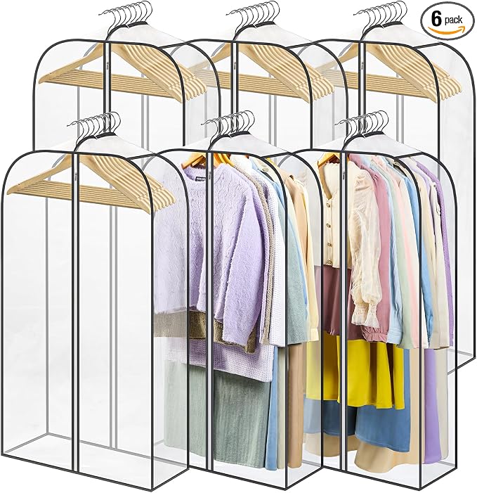 LANDNEOO 6 Pack Clear Garment Bags by MakeLifeBetterEasier