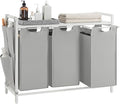 VASAGLE Laundry Hamper with Shelf, 3 Pull-Out Bags, 3 x 10.6 Gallons by Unknown
