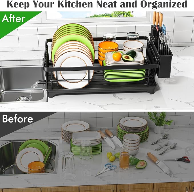 Kmiectse Dish Drying Rack for Small Kitchen Counter - Image 6