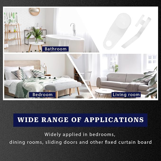 50 Pcs Plastic Curtain Hooks Curtain Roller Curtain Track Gliders White - Image 7