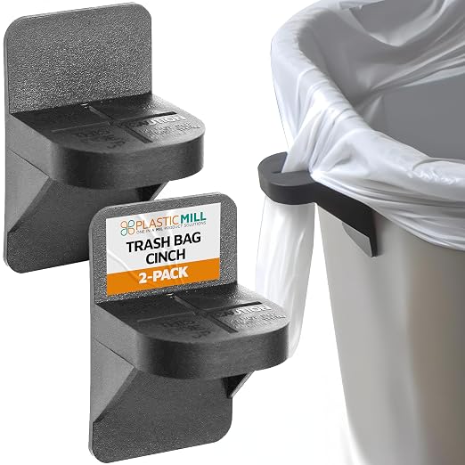 PlasticMill Trash Bags Cinch Black, 2 Pack, To Hold Garbage Bags In Place.May - Image 2