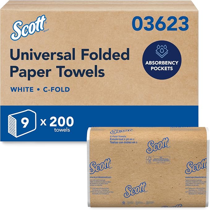 Scott Professional C-Fold Paper Hand Towels, 9 x 200 Sheets | Universal by Scott%C2%AEProfessional