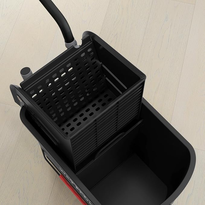 HOMCOM Commercial Mop Bucket Side Press Wringer Wheels 21 Quart Black - Image 9