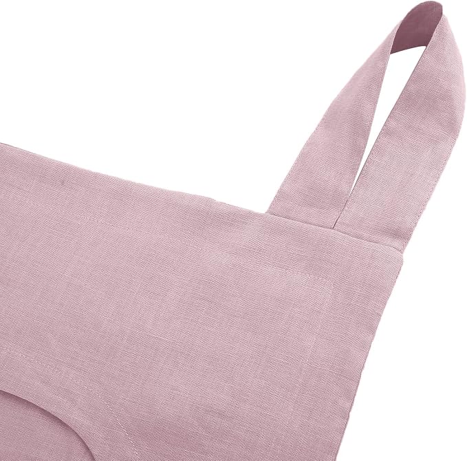 Amazhiyu 100% Linen Door Hanging Laundry Hamper Bag, 19x27 Inches Pink - Image 2