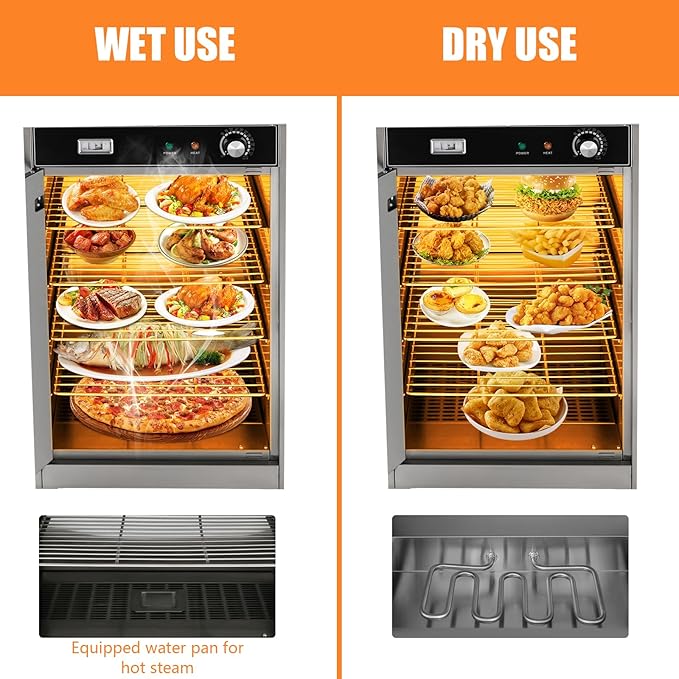 Electric Hot Box Commercial Heated Holding Cabinet 5-Compartment Stainless Steel 110V Hot Box 18.7 * 20.66 * 29.52Inch Food Warmer with Temperature Display Meter (5-Compartment)