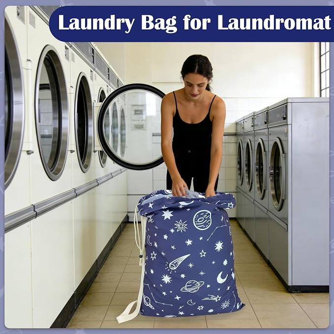 Canvas Laundry Bag with Shoulder Strap, Large Drawstring - Image 6