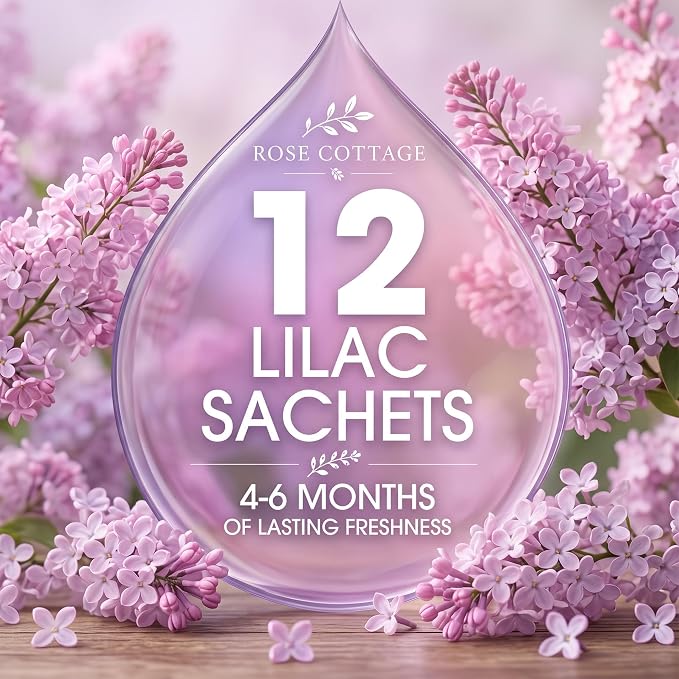Large 12 Packs Lilac Hanging Scented Sachets Long-Lasting Closet Deodorizer Air - Image 6