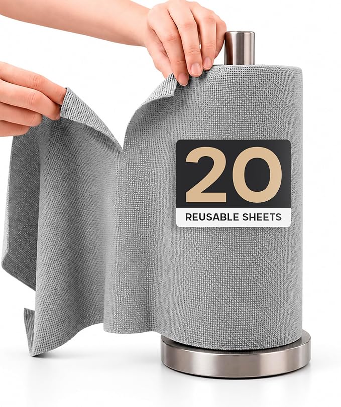 Microfiber Cleaning Cloth Roll 20 Sheets 11" x 10" Tear Away Microfiber Towel by GGMaxx