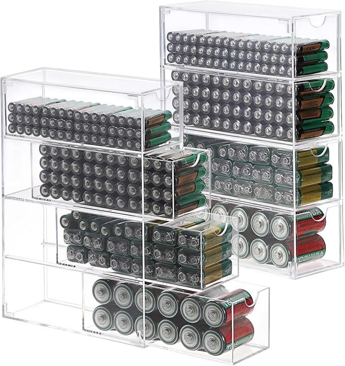 BTSKY Clear Acrylic Battery Storage Organizer by BTSKY