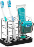 HBlife Toothbrush Holders for Bathrooms Silver, Small Stainless Steel Bathroom by HBlife