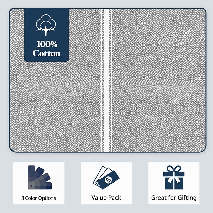 LANE LINEN Tea Towels 100% Cotton Absorbent Lint-Free 6 Pack - Image 6