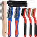 8Pcs Wire Brush Set for Cleaning Rust Paint, Heavy Duty Scratch Brushes by Yodamiack