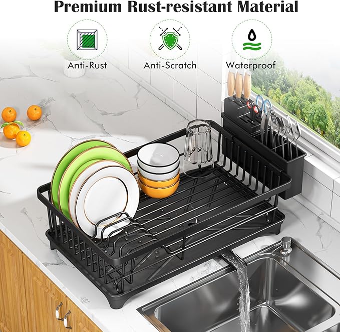 Kmiectse Dish Drying Rack for Small Kitchen Counter - Image 4