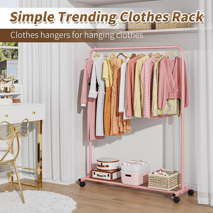 Simple Trending Clothes Clothing Garment Rack, Clothes Organizer, 360° Lockable - Image 4