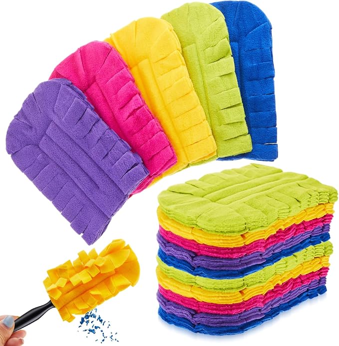 Zubebe 15 Pcs Reusable Duster Refills Fleece, Dark Color | Soft Polyester Fiber by Zubebe