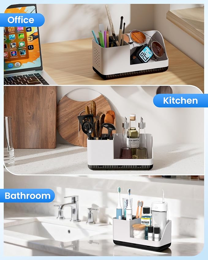 Toothbrush Holder Bathroom Counter Organizer & Storage Detachable | Anti-Slip - Image 7