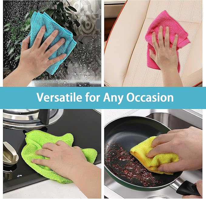 HOMEXCEL 50PK Microfiber Cleaning Cloth, Cleaning Rag - Image 6