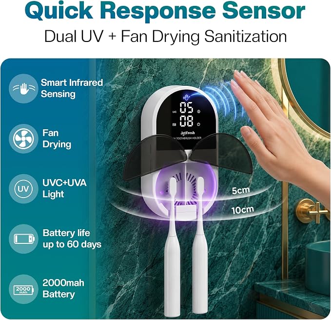 Jetfresh UV Toothbrush Sanitizer and Holder - Image 2