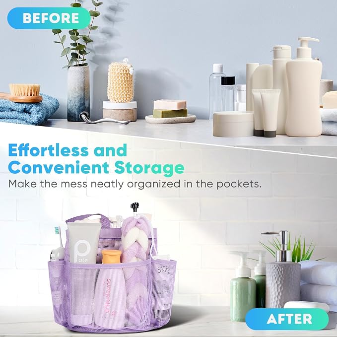 EUDELE 2 Pack Mesh Shower Caddy Portable - Image 8