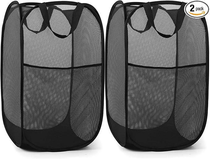 2 Pack Durable Collapsible Laundry Baskets by Bemkoo