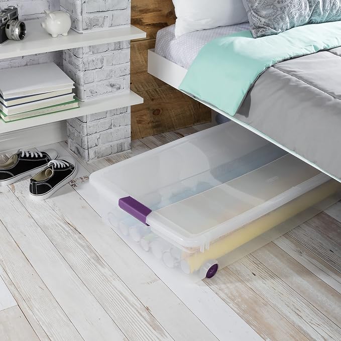 Sterilite ClearView Latch Wheeled Underbed Storage Boxes, 60 Quart - Image 5