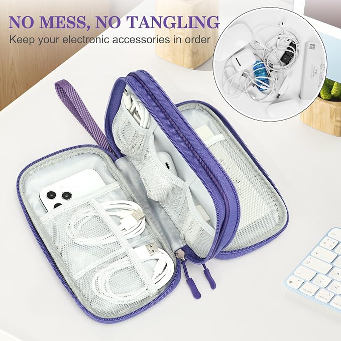 FYY Electronic Organizer, Travel Tech Pouch Bag, Waterproof, Double Layers - Image 5