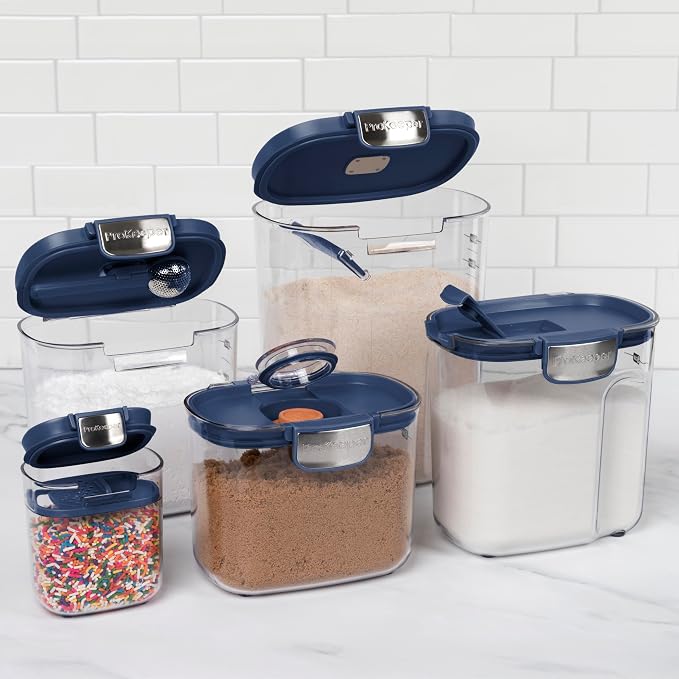 ProKeeper+ Airtight Food Storage Container Set – Clear Plastic Flour and Sugar - Image 2