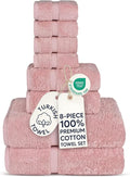 Chakir Turkish Linens 100% Cotton 8-Piece Towel Set, Oeko-Tex Certified by ChakirTurkishLinens