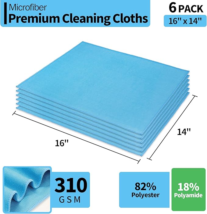 Microfiber Glass Cleaning Cloth, 6 Pack Window Glass Cleaning Rags, Reusable - Image 3
