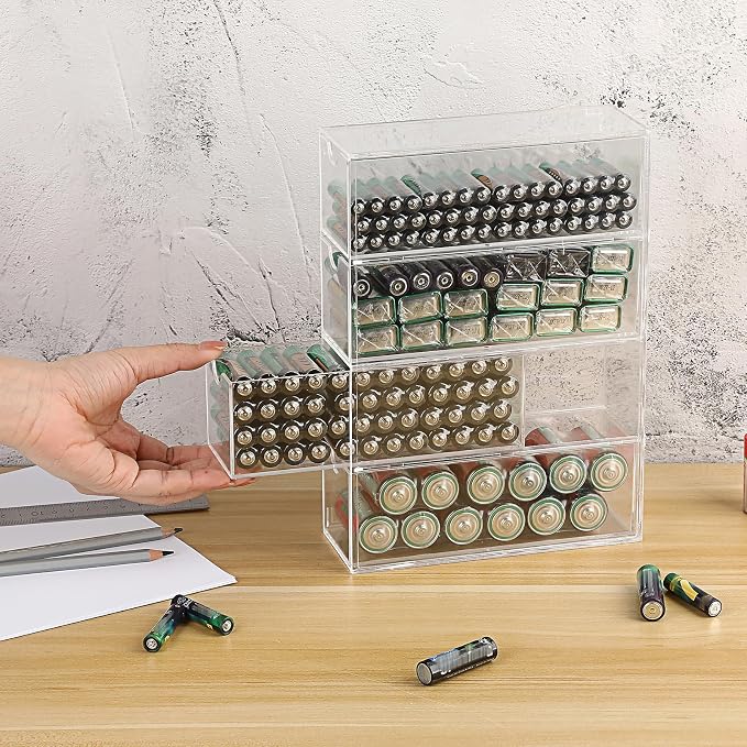 BTSKY Clear Acrylic Battery Storage Organizer - Image 2