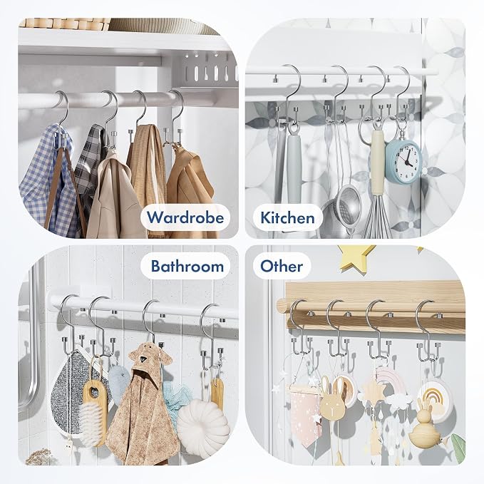 Bathway Shower Curtain Hooks Chrome Shower Curtain Rings - Image 8