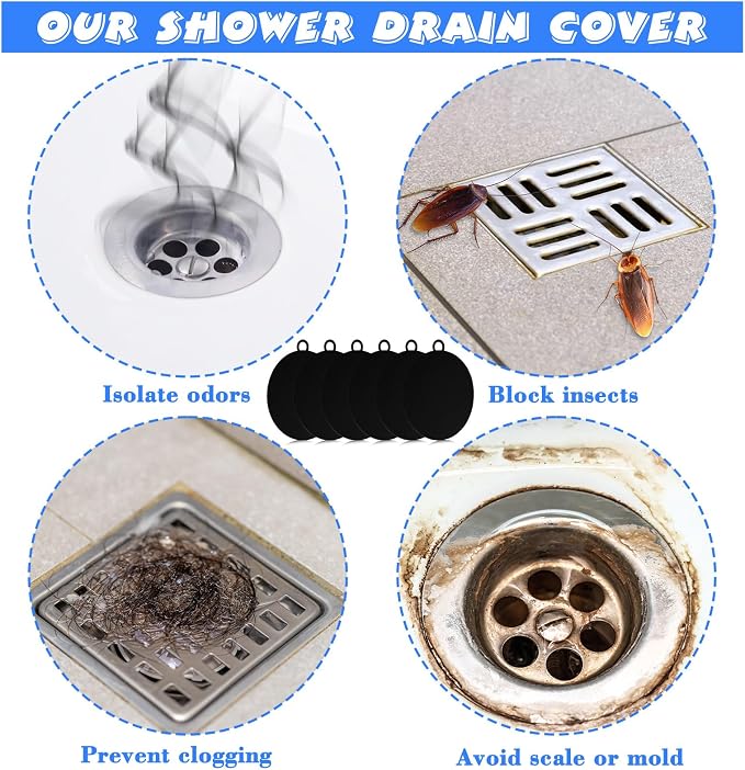 6 Pack Drain Covers for Bugs, 6 X 6 Inch, Anti Odor and Cockroach, Kitchen - Image 6