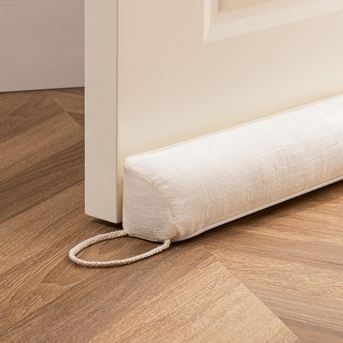 Sunolga Linen Door Draft Stopper, Removable Washable Cover, Blocks Hot and Cold by SunolgaIndustriesInc